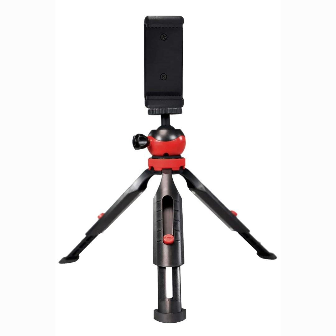 Prolite Mini Table Tripod (MTR-220) (18cm) with Mobile Holder | Portable, 360 Degree Ball Head, Height Adjustable | for Smart Phones, Compact Camera, GoPro, Ring Light 10 inch, Pocket Projector