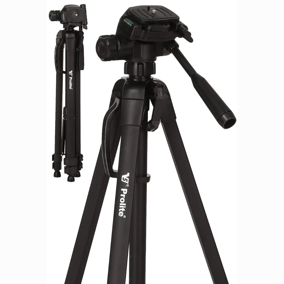 Prolite PL 630-LW Tripod with Mobile Holder & Carry Bag | Use with DSLR Camera, Mobile, Video Camera, GoPro | Max Height: 57 inch | Payload Upto 4 kg | Portable Lightweight Aluminum Tripod