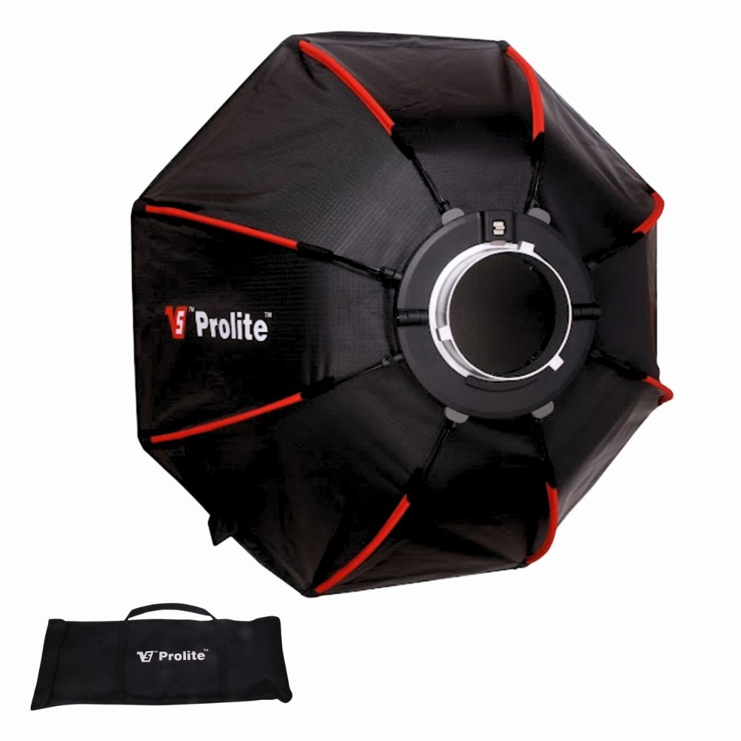 Prolite Octa 65cm Bowens Super Foldable Softbox with Detachable Bowens Mount, Compatible with all Bowens Mounts, Dual White Diffusers & Carry Bag for Easy Storage and Portability