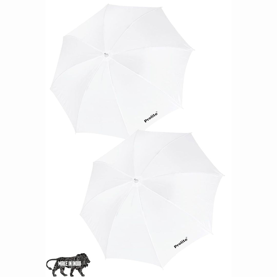 Prolite 36-Inch White Umbrella Diffuser (Pack of 2) for Photography & Videography | Metal Body | Ideal for Speedlite Flash, Umbrella Clamps, & Continuous Light (Sungun, Porta)