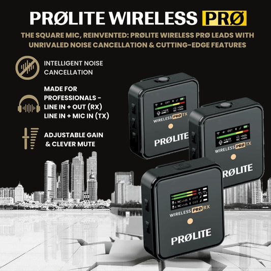 Prolite Wireless Pro X2 - Dual Channel Wireless Microphone System with Charging Case