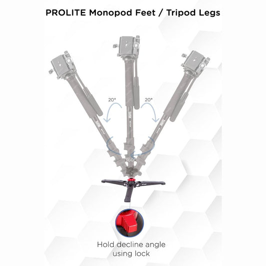 Prolite Monopod Feet Mf001|Portable,Foldable,Lightweight Tripod Legs|Provides Stability to DSLR,Prolite Monopod,Accessories with 1/4" Mounting Thread,Black
