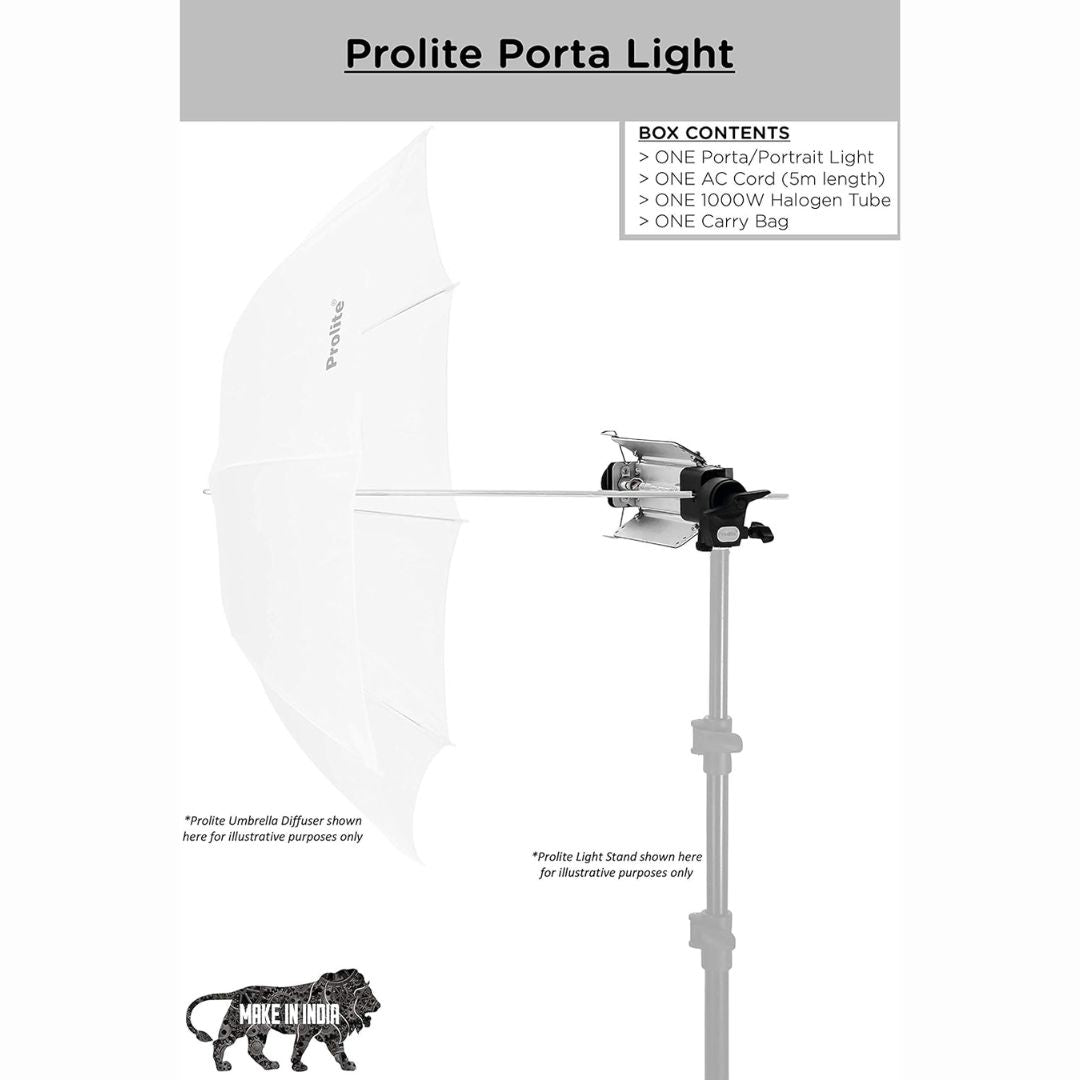 Prolite Porta Light (Portrait Light) with 1000 Watt Halogen Tube for Continuous Video Light (Warm Yellow)