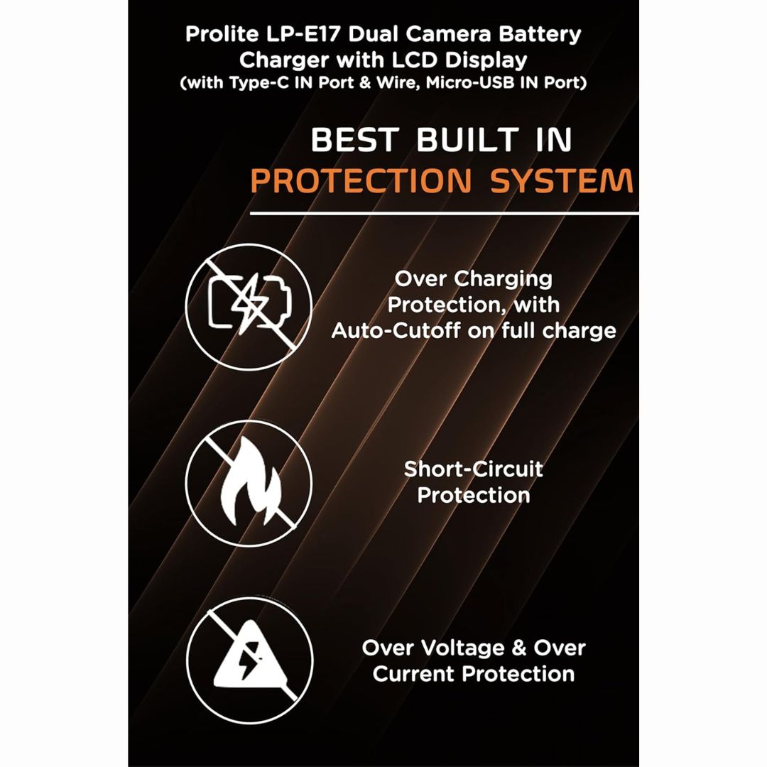Prolite Dual LCD Charger for Canon LP-E17 Camera Li-ion Batteries | Camera Battery Charger (Copy)