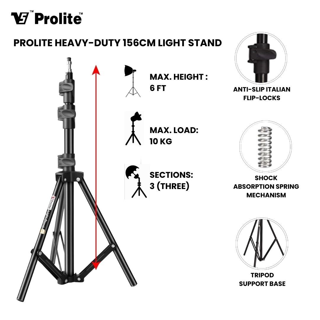 Prolite 10″ LED Ring Light with Heavy Duty 156cm Stand & Mobile Holder | Combo Kit – Perfect for Photography, Makeup, YouTube, and Video Shoots