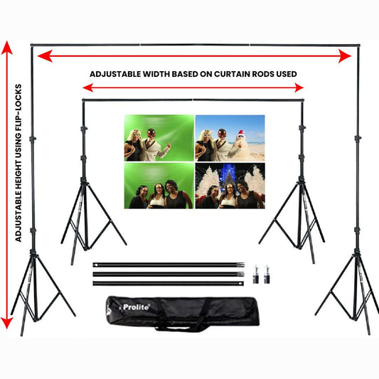 Prolite Background Support Kit BG-4 (9ft x 9ft) for Backdrop Photography & Videography with Carry Bag (Portable & Foldable)