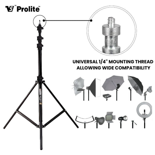 Prolite Extra-Heavy-Duty 14 feet Light Stand – Portable & Foldable Stands for COB Lights, Ring Lights, Video Lights, Flash, Reflector, Diffuser, Professional Photo & Video Studio Shooting