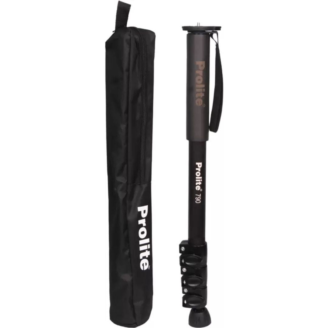 Prolite Monopod 790 |Lightweight, Heavy-Duty & Portable | 4 Sections | Adjustable Height, Anti-Slip Base, Foam Grip | 20kg Load Capacity for DSLR, Video, Mobile Cameras