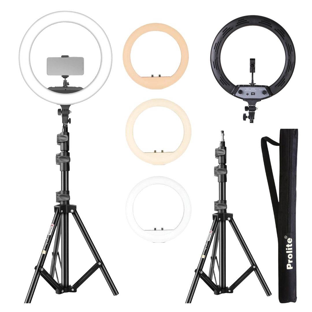 Prolite 18″ LED Ring Light (65W) with Heavy Duty 156cm Stand Combo Kit – Perfect for Photography, Makeup, YouTube, and Video Shoots