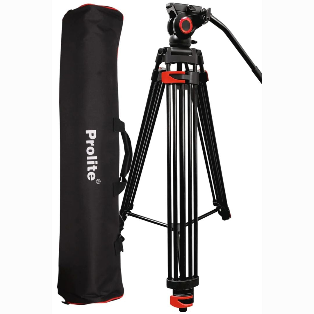 Prolite Tripod VCT 652 VD | Platinum Professional Series | Metal Hydraulic Head | Max Height 6ft | Max Load 20kg | for Digital Video Cameras, Rigs