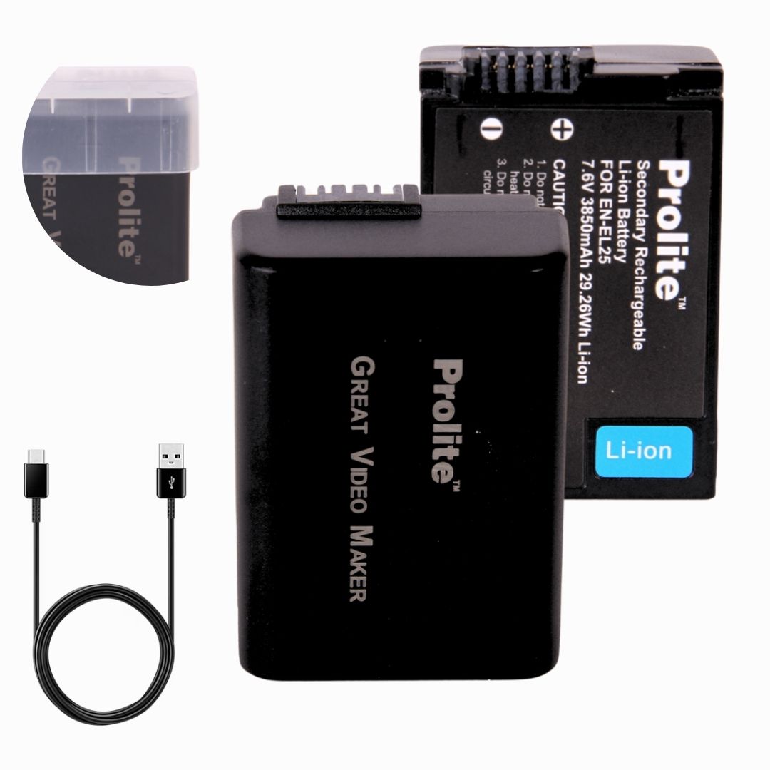 Prolite EN-EL25 Gold Camera Li-ion Battery | Rechargeable | Use as Replacement Nikon Camera Battery