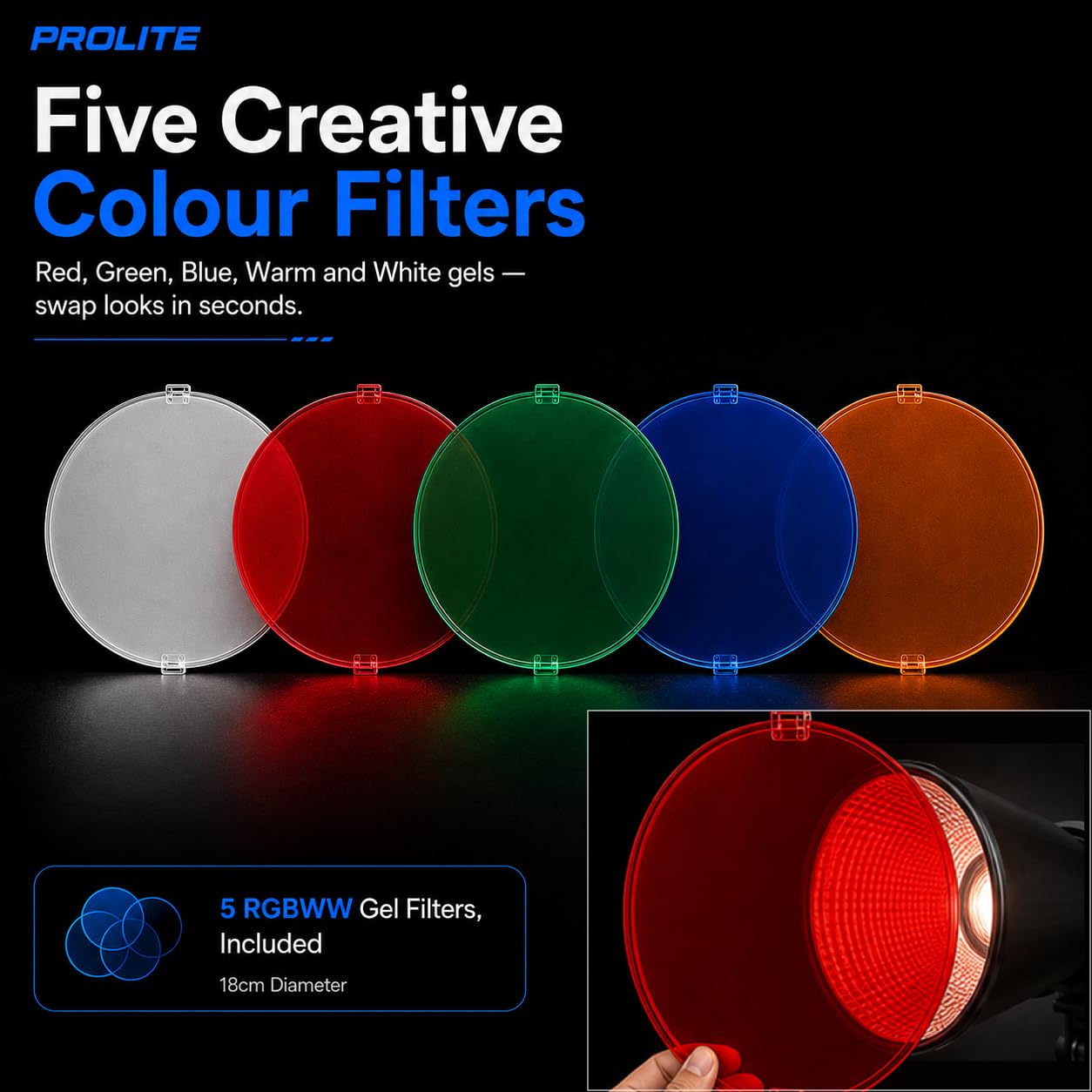 Prolite Cinemax 600 Bi | 600W COB LED Continuous Video Light | Bi-Color 2700K–6500K | CRI 95+ | LCD Display | 2.4GHz Wireless Control with Display Remote | Kit Bag & Metal Bowens Reflector | 13 Special FX | Ideal for Content Creators & Weddings