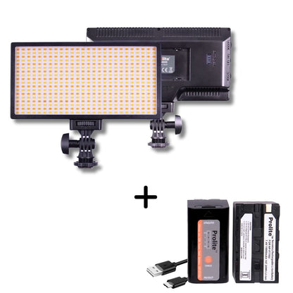 Prolite Bi-Color LED PL-468 Camera Video Light | with Prolite NP-F770U Battery, C-Type Charging Cable